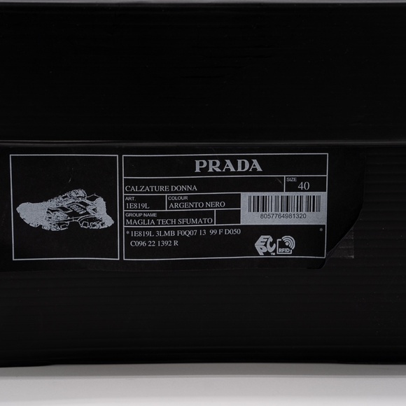 size 40eu 10 US Prada Cloudbust Thunder Black Silver Chunky Sneaker - Picture 13 of 13